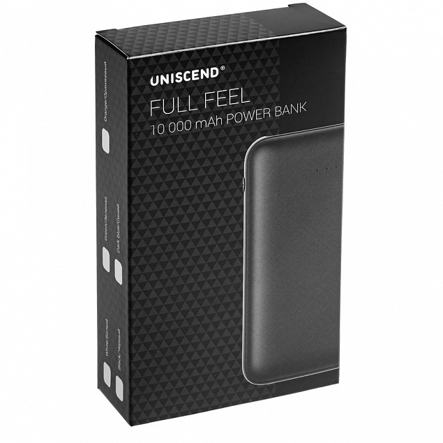 Внешний аккумулятор Uniscend Full Feel 10000 mAh, черный с логотипом  заказать по выгодной цене в кибермаркете AvroraStore