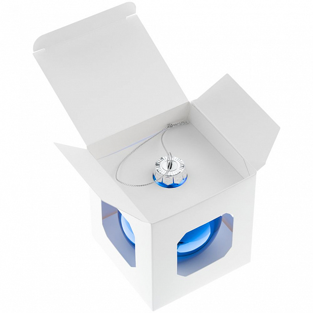Елочный шар Finery Gloss, 8 см, глянцевый синий с логотипом  заказать по выгодной цене в кибермаркете AvroraStore