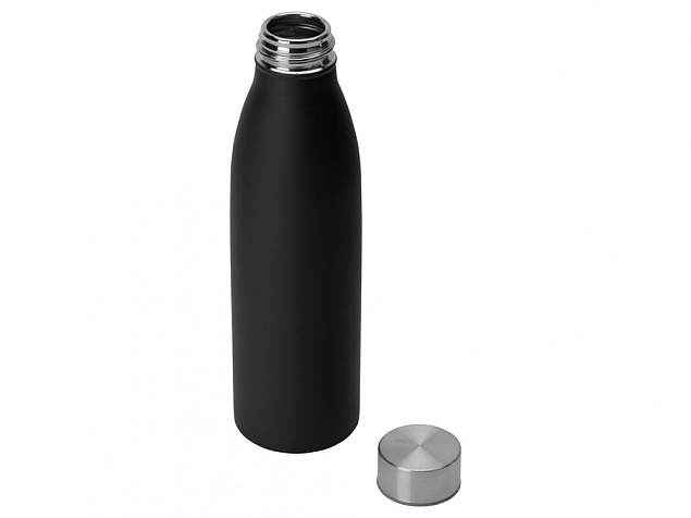 Стальная бутылка Rely, 800 мл, черный матовый с логотипом  заказать по выгодной цене в кибермаркете AvroraStore