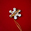 Ёлочная игрушка Снежинка (белый с золотым ) с логотипом  заказать по выгодной цене в кибермаркете AvroraStore