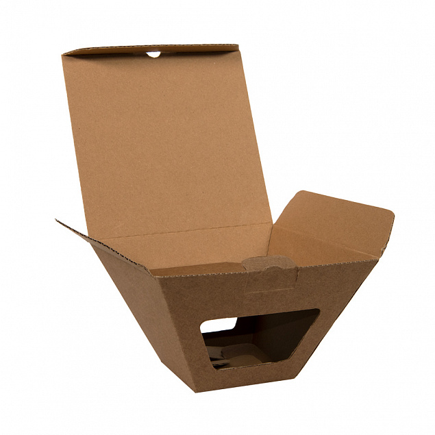 Коробка для чайных пар 27600, 27800, размер 17,2х10,94х8,2 см,  микрогофрокартон, коричневый с логотипом  заказать по выгодной цене в кибермаркете AvroraStore