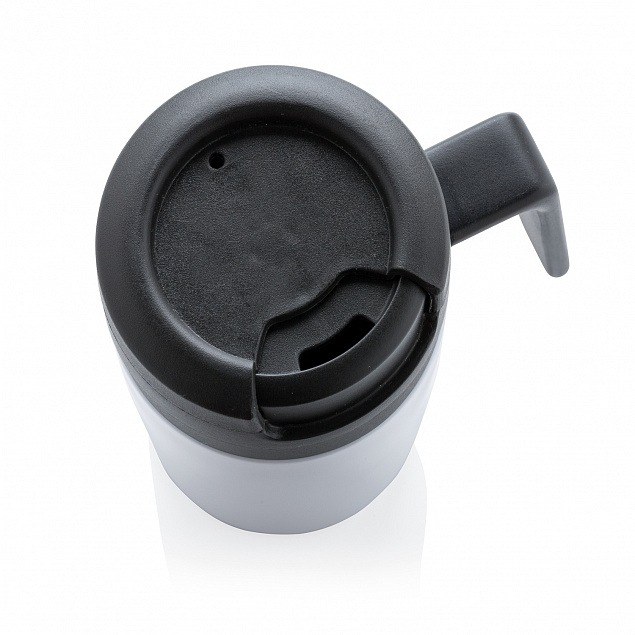 Термокружка с ручкой Coffee-to-go, белый с логотипом  заказать по выгодной цене в кибермаркете AvroraStore