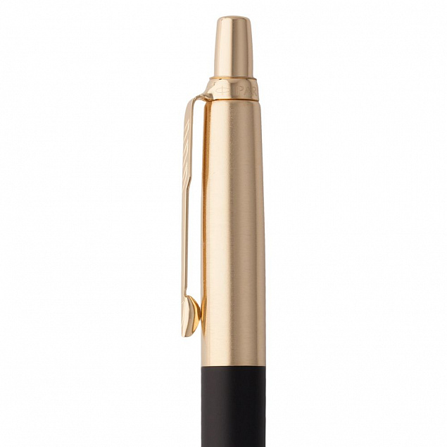 Ручка шариковая Parker Jotter Luxe K177, черный с золотистым с логотипом  заказать по выгодной цене в кибермаркете AvroraStore