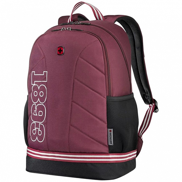 Рюкзак Collegiate Quadma, бордовый с логотипом  заказать по выгодной цене в кибермаркете AvroraStore
