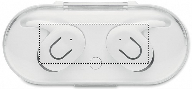 Наушники в футляре-зарядке с логотипом  заказать по выгодной цене в кибермаркете AvroraStore