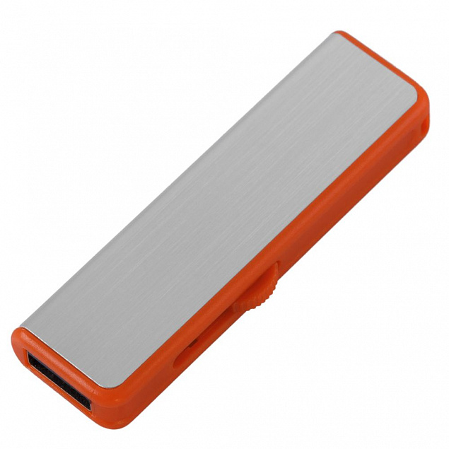 Флешка Ferrum, серебристая с оранжевым, 8 Гб с логотипом  заказать по выгодной цене в кибермаркете AvroraStore