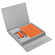 Коробка Status под ежедневник, аккумулятор и ручку, серебристая с логотипом  заказать по выгодной цене в кибермаркете AvroraStore