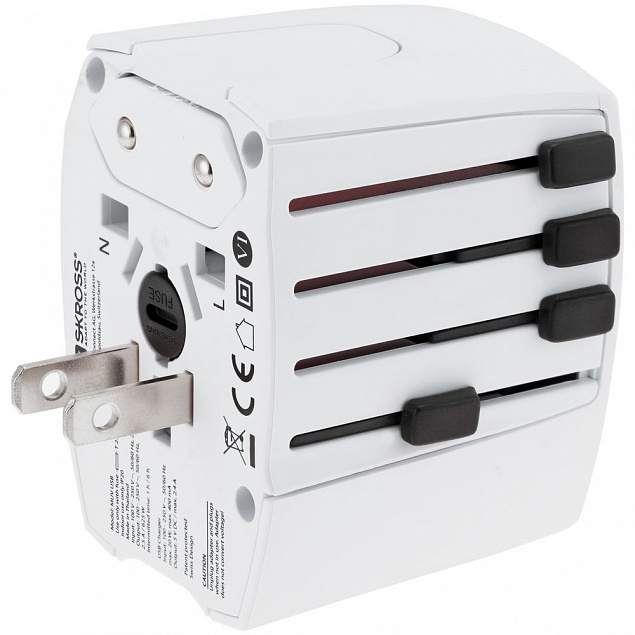 Зарядное устройство S-Kross MUV USB для путешествий, белое с логотипом  заказать по выгодной цене в кибермаркете AvroraStore