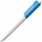 Ручка шариковая Hint Special, белая с голубым с логотипом  заказать по выгодной цене в кибермаркете AvroraStore