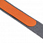 Лента для бейджа с ретрактором Devon, серая с оранжевым с логотипом  заказать по выгодной цене в кибермаркете AvroraStore