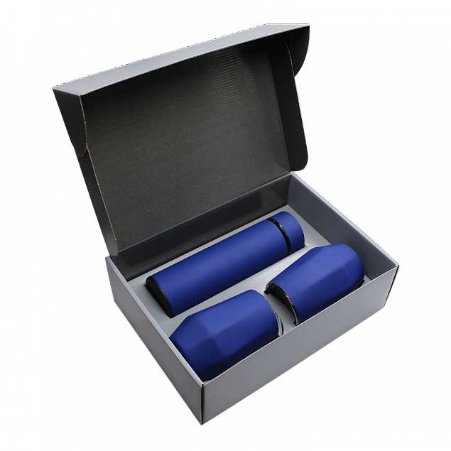 Набор Hot Box E2 софт-тач EDGE CO12s grey (синий) с логотипом  заказать по выгодной цене в кибермаркете AvroraStore