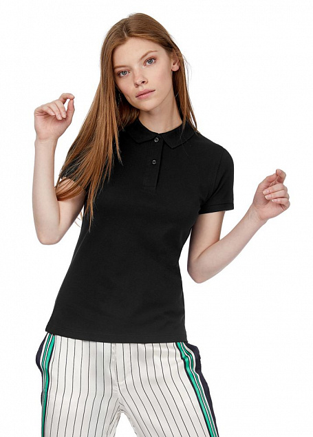 Рубашка поло женская Inspire белая с логотипом  заказать по выгодной цене в кибермаркете AvroraStore