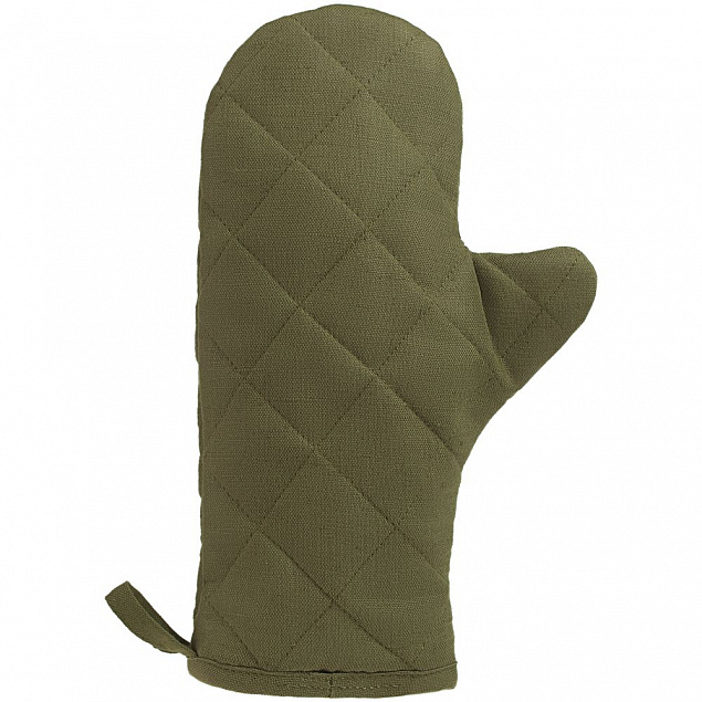 Прихватка-рукавица детская «Младший шеф», темно-зеленая с логотипом  заказать по выгодной цене в кибермаркете AvroraStore