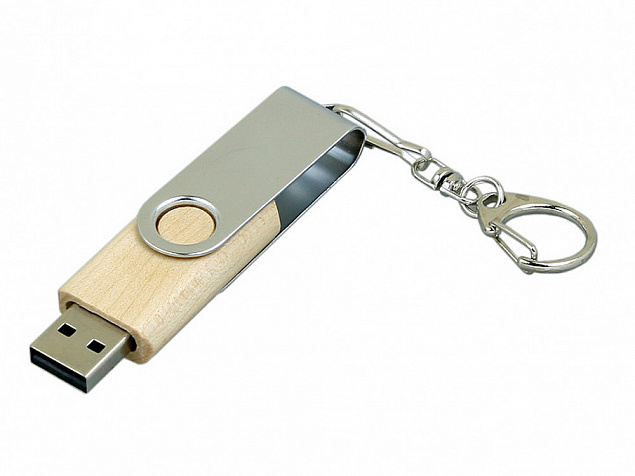 USB-флешка на 16 Гб с поворотным механизмом с логотипом  заказать по выгодной цене в кибермаркете AvroraStore