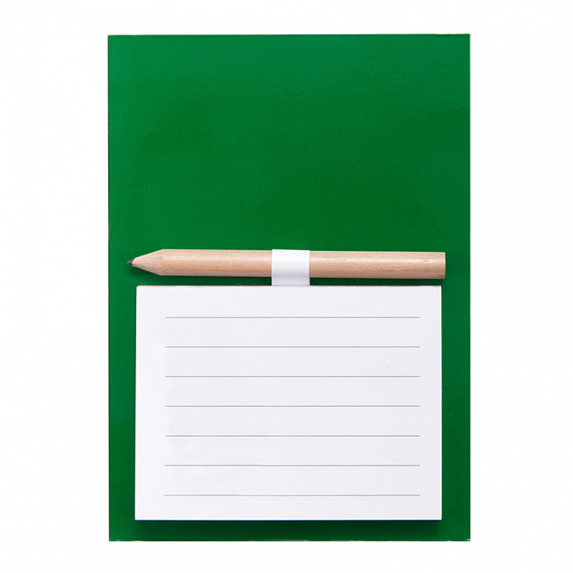 Блокнот с магнитом YAKARI, 40 листов, карандаш в комплекте, зеленый, картон с логотипом  заказать по выгодной цене в кибермаркете AvroraStore