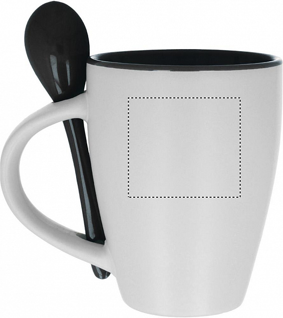 Чашка с ложкой с логотипом  заказать по выгодной цене в кибермаркете AvroraStore