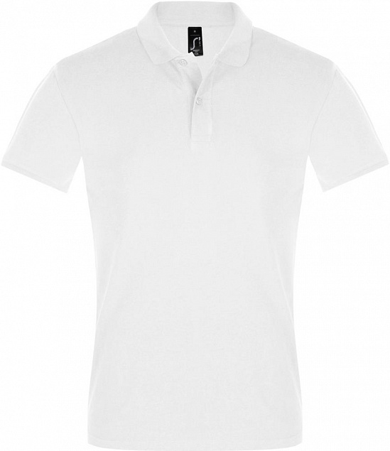 Рубашка поло мужская PERFECT MEN 180 белая с логотипом  заказать по выгодной цене в кибермаркете AvroraStore