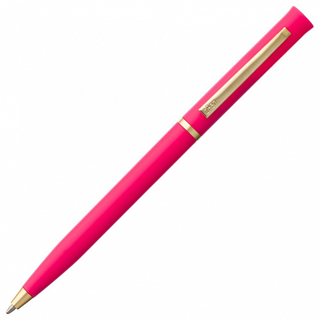 Ручка шариковая Euro Gold, розовая с логотипом  заказать по выгодной цене в кибермаркете AvroraStore