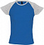 Футболка женская MILKY 150, ярко-синяя с серым меланжем с логотипом  заказать по выгодной цене в кибермаркете AvroraStore