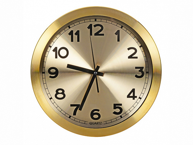 Часы настенные Кларк, золотистый с логотипом  заказать по выгодной цене в кибермаркете AvroraStore