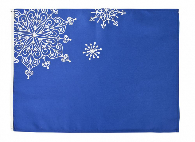 Декоративная салфетка «Снежинки», синяя с логотипом  заказать по выгодной цене в кибермаркете AvroraStore