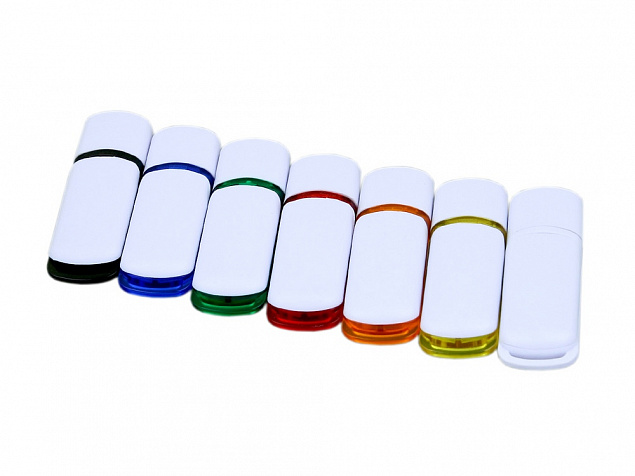 USB 2.0- флешка на 16 Гб с цветными вставками с логотипом  заказать по выгодной цене в кибермаркете AvroraStore