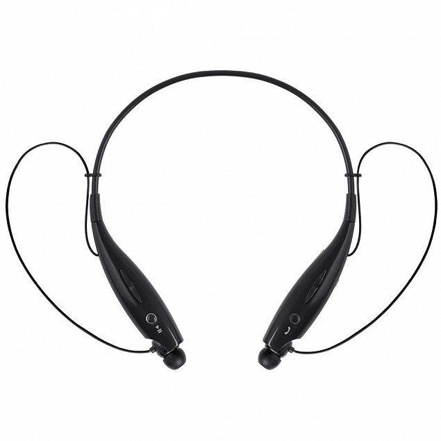 Bluetooth наушники stereoBand, черные с логотипом  заказать по выгодной цене в кибермаркете AvroraStore