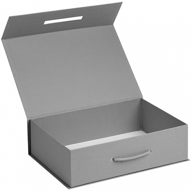 Коробка Case, подарочная, серый матовый с логотипом  заказать по выгодной цене в кибермаркете AvroraStore