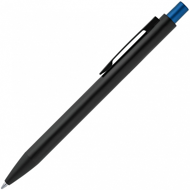 Ручка шариковая Chromatic, черная с синим с логотипом  заказать по выгодной цене в кибермаркете AvroraStore