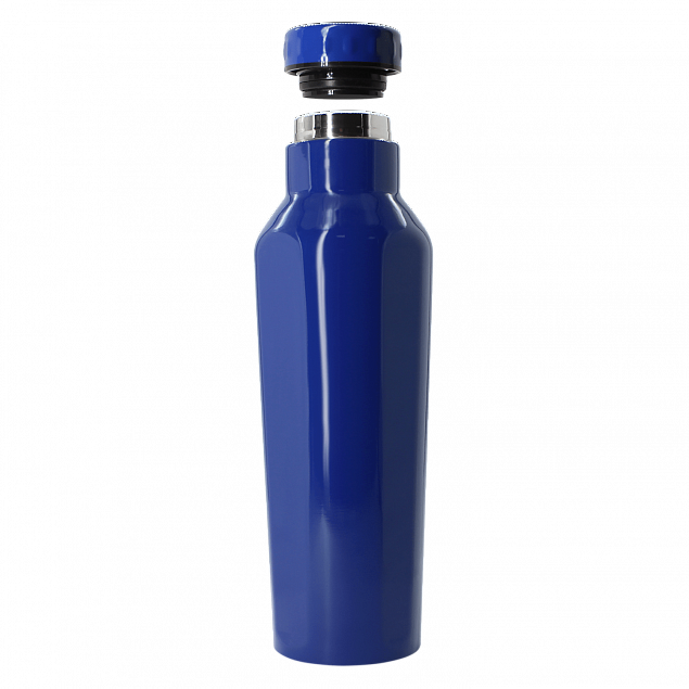Термобутылка для напитков E-shape (синий) с логотипом  заказать по выгодной цене в кибермаркете AvroraStore