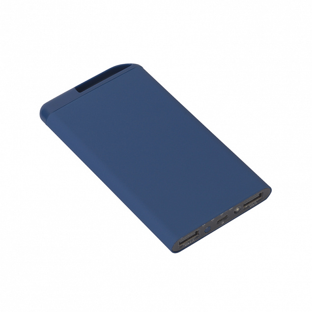 Зарядное устройство "Theta", 6000 mAh, 2 выхода USB, темно-синий, покрытие soft touch с логотипом  заказать по выгодной цене в кибермаркете AvroraStore