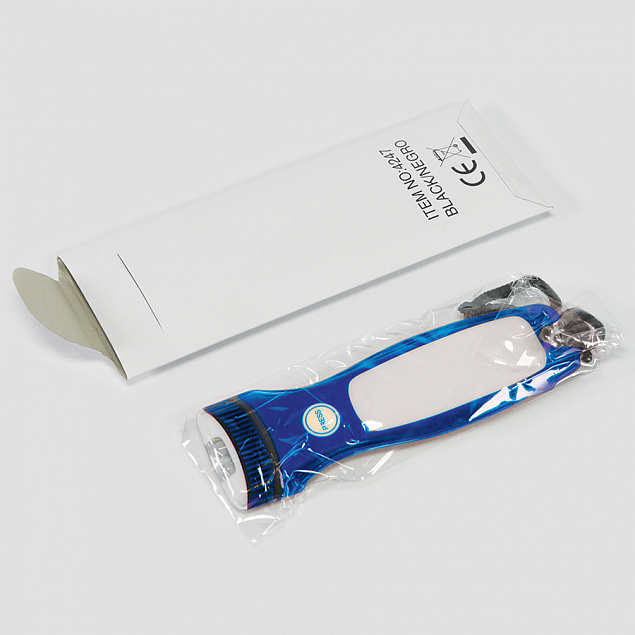 Фонарик  карманный, ультратонкий "Thelix", пластик, LED, синий с логотипом  заказать по выгодной цене в кибермаркете AvroraStore