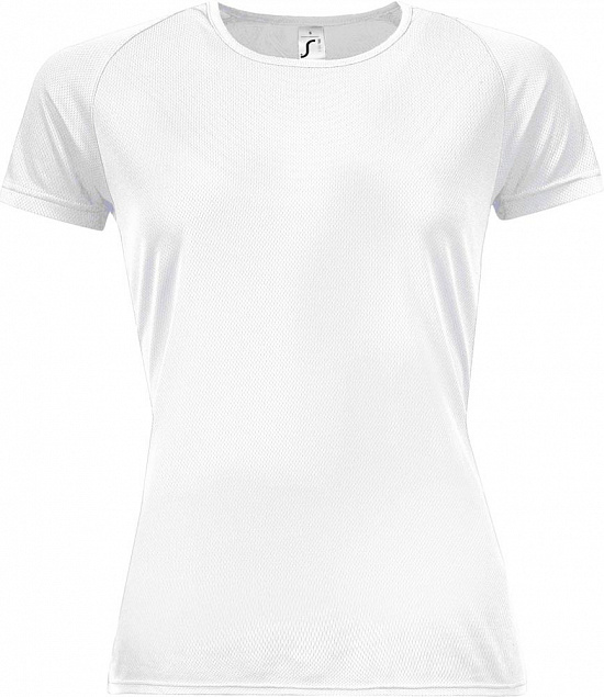 Футболка женская SPORTY WOMEN 140, белая с логотипом  заказать по выгодной цене в кибермаркете AvroraStore