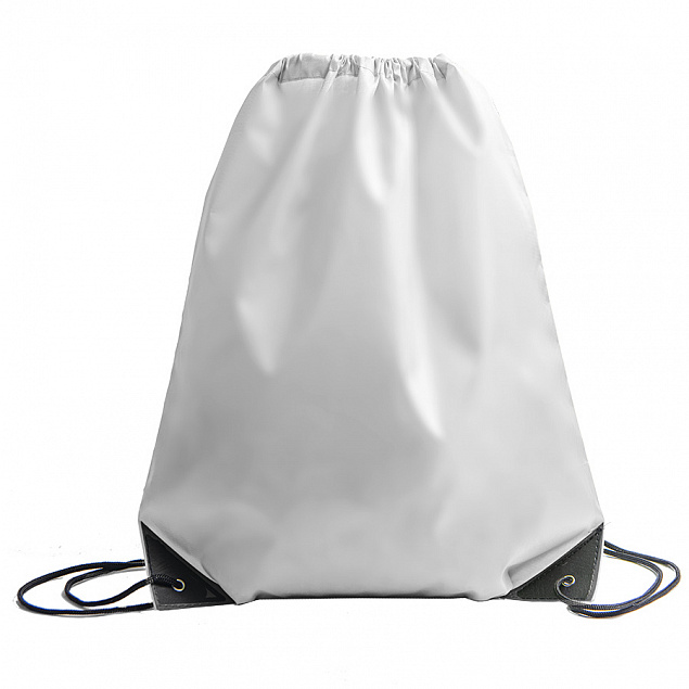 Рюкзак мешок с укреплёнными уголками BY DAY, белый, 35*41 см, полиэстер 210D с логотипом  заказать по выгодной цене в кибермаркете AvroraStore