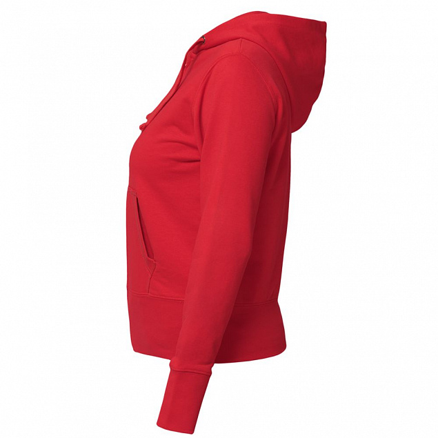 Толстовка женская Hooded Full Zip красная с логотипом  заказать по выгодной цене в кибермаркете AvroraStore