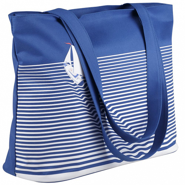 Сумка пляжная Sea, синяя с логотипом  заказать по выгодной цене в кибермаркете AvroraStore