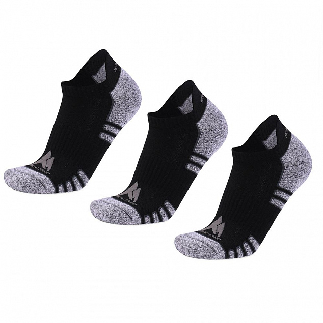 Набор из 3 пар спортивных женских носков Monterno Sport, черный с логотипом  заказать по выгодной цене в кибермаркете AvroraStore