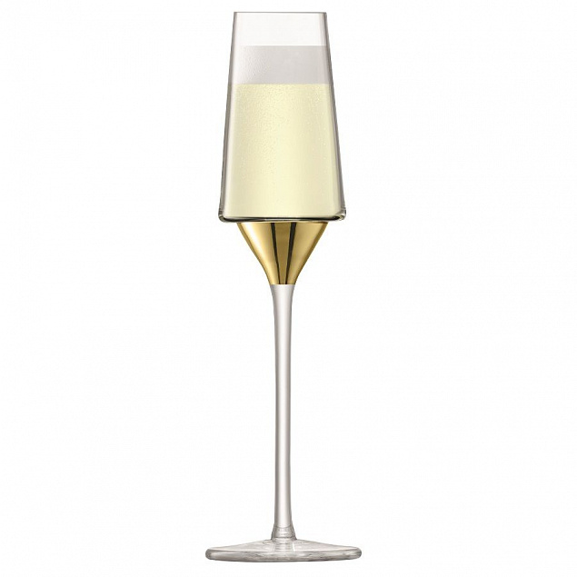 Набор бокалов для шампанского Space, золотистый с логотипом  заказать по выгодной цене в кибермаркете AvroraStore