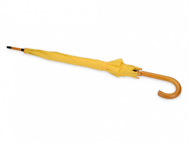 Зонт-трость Радуга, желтый с логотипом  заказать по выгодной цене в кибермаркете AvroraStore
