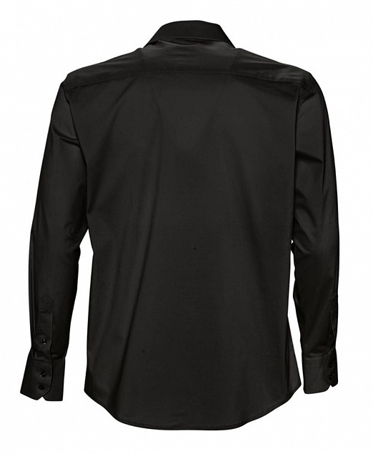 Рубашка мужская с длинным рукавом Brighton, черная с логотипом  заказать по выгодной цене в кибермаркете AvroraStore