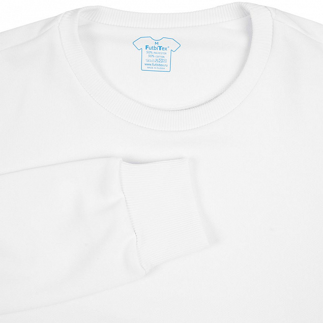 Свитшот унисекс Sublimatism, белый с логотипом  заказать по выгодной цене в кибермаркете AvroraStore