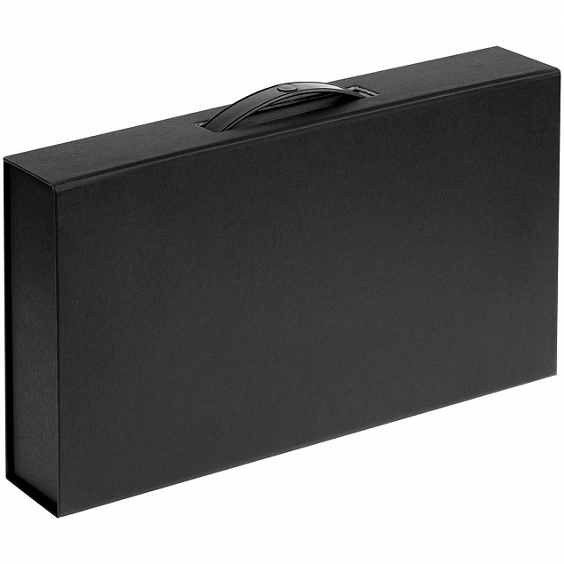 Коробка с ручкой Platt, черная с логотипом  заказать по выгодной цене в кибермаркете AvroraStore