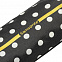 Зонт складной R Pattern, черный в белый горох с желтым кантом с логотипом  заказать по выгодной цене в кибермаркете AvroraStore