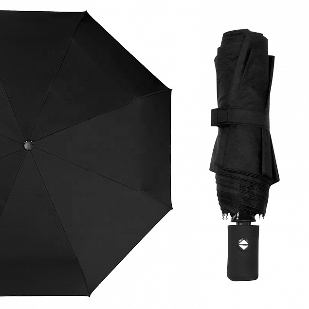 Автоматический противоштормовой зонт Vortex - Черный AA с логотипом  заказать по выгодной цене в кибермаркете AvroraStore
