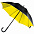 Зонт-трость с двойным куполом, черный с желтым с логотипом  заказать по выгодной цене в кибермаркете AvroraStore