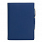 Ежедневник-портфолио Clip, синий, эко-кожа, недатированный кремовый блок + ручка Opera (синий/золото), подарочная коробка с логотипом  заказать по выгодной цене в кибермаркете AvroraStore