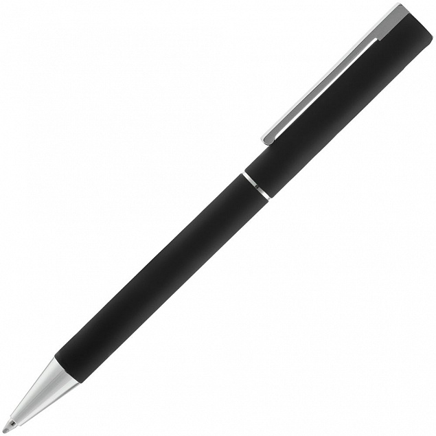 Ручка шариковая Blade Soft Touch, черная с логотипом  заказать по выгодной цене в кибермаркете AvroraStore