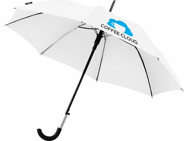 Зонт-трость Arch полуавтомат 23, белый с логотипом  заказать по выгодной цене в кибермаркете AvroraStore