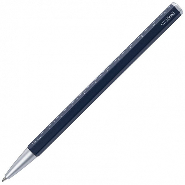 Ручка шариковая Construction Basic, темно-синяя с логотипом  заказать по выгодной цене в кибермаркете AvroraStore