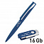 Набор ручка + флеш-карта 16 Гб в футляре, темно-синий, покрытие soft touch с логотипом  заказать по выгодной цене в кибермаркете AvroraStore